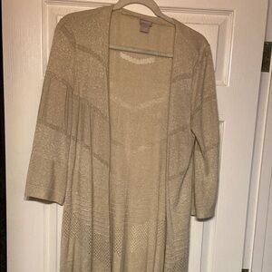 Chico's Gold Open-Front Cardigan Sweater